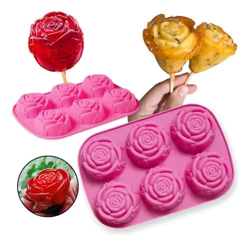 Forma rosa 3D para buquês de chocolate