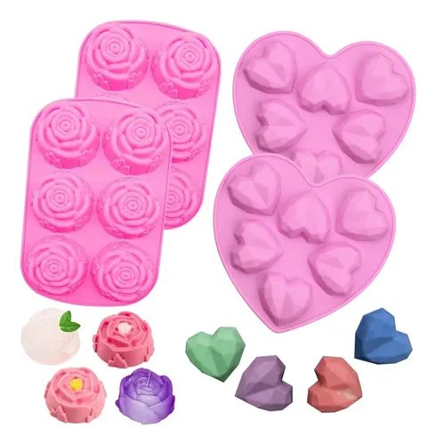 Molde de silicone rosa 3D